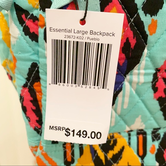 Essential large backpack Vera Bradley Pueblo Teal - Picture 4 of 5